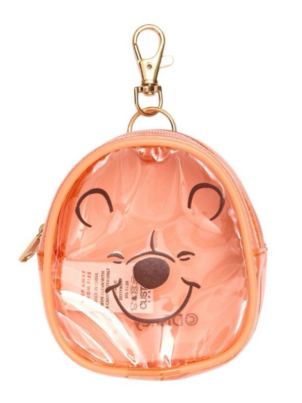 Disney Skinnydip Winnie the Pooh Peach/Clear Charm Pouch